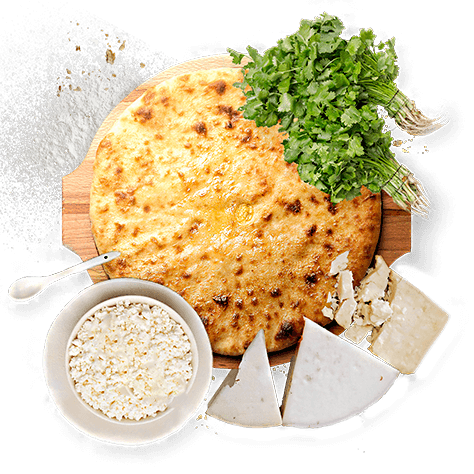 Пирог осетинский с сыром, творогом и кинзой